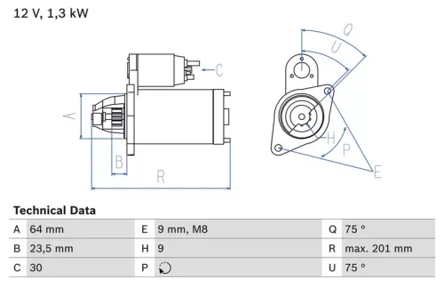 Starter BOSCH 0 986 024 200)