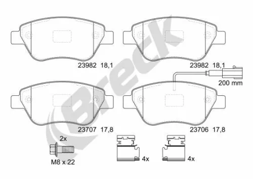 Brake Pad Set, disc brake BRECK 23979 00 701 10)