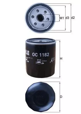 Oil Filter KNECHT OC 1182)