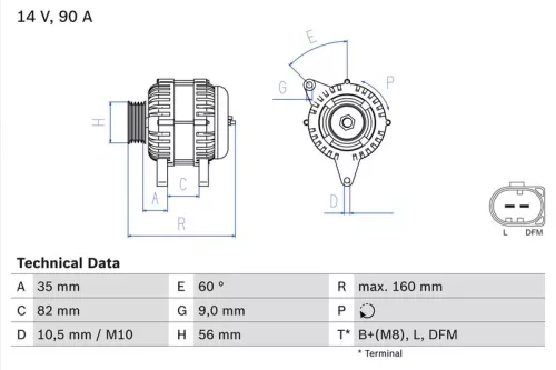 Alternator BOSCH 0 986 044 300)