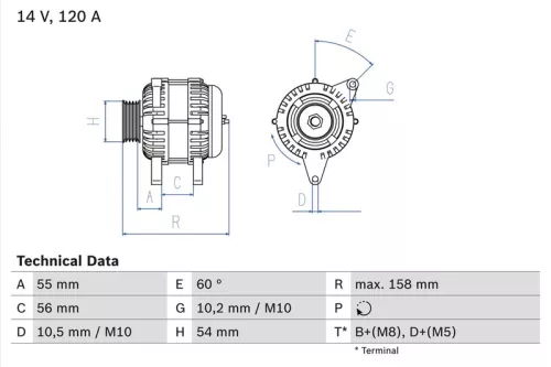 Alternator BOSCH 0 986 044 410)
