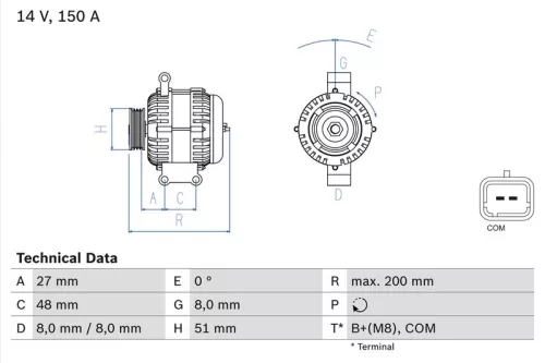 Alternator BOSCH 0 986 048 740)