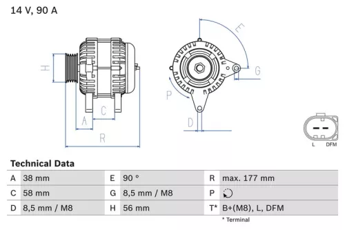 Alternator BOSCH 0 986 049 101)