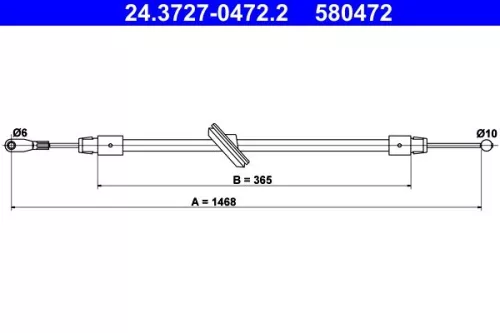 Kabeltrek, parkeerrem ATE 24.3727-0472.2)