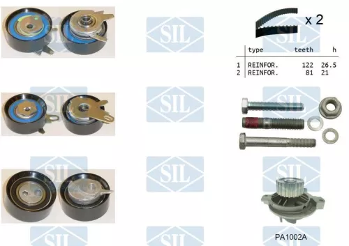 Water Pump & Timing Belt Kit Saleri SIL K1PA1002A)