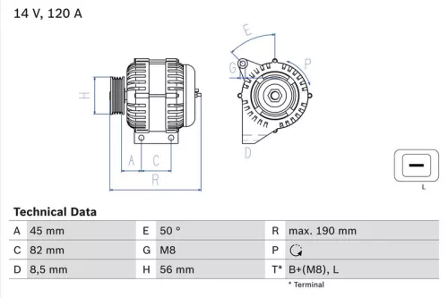 Alternator BOSCH 0 986 041 740)