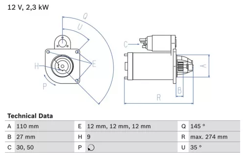 Starter BOSCH 0 986 023 860)