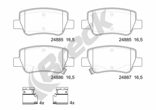 Brake Pad Set, disc brake BRECK 24885 00 704 10)