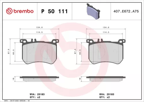 Remblokkenset, schijfrem BREMBO P 50 111)