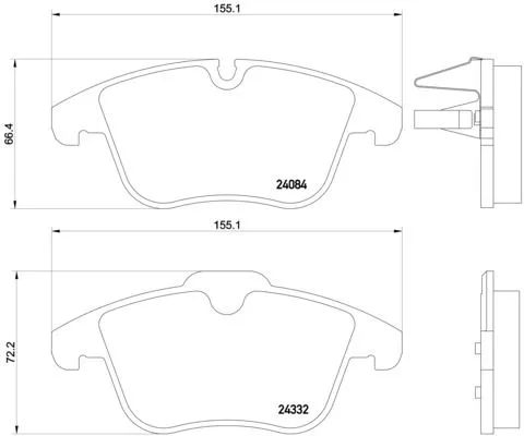 Brake Pad Set, disc brake BREMBO P 61 106)