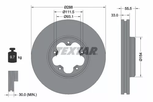 Remschijf TEXTAR 93260600)