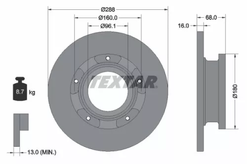 Remschijf TEXTAR 93260700)