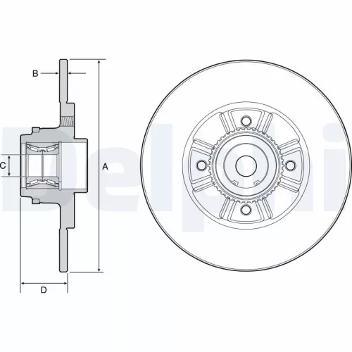 Brake Disc DELPHI BG9114RS)