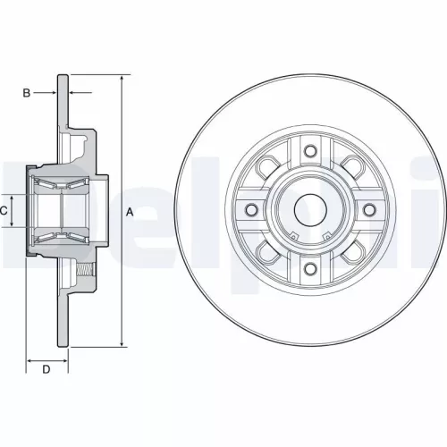 Brake Disc DELPHI BG9116RS)