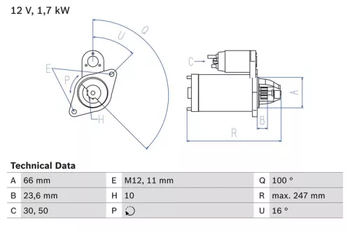 Starter BOSCH 0 986 024 030)