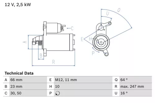 Starter BOSCH 0 986 024 040)
