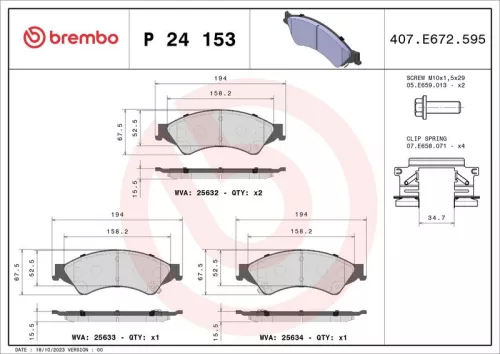 Remblokkenset, schijfrem BREMBO P 24 153)