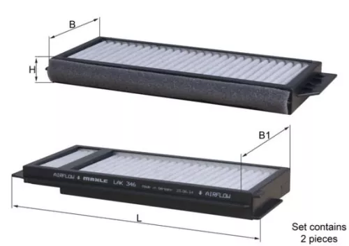 Filter, cabinelucht KNECHT LAK 346/S)