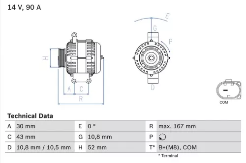 Dynamo BOSCH 0 986 080 500)