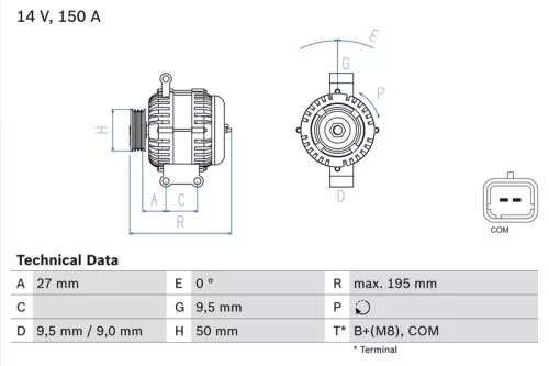 Alternator BOSCH 0 986 081 820)