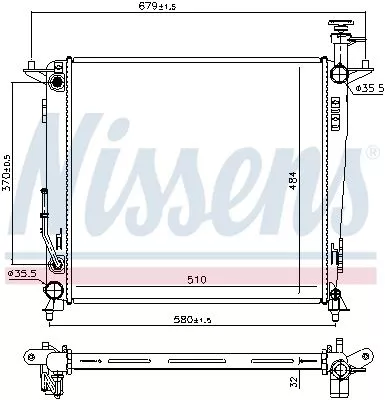 Radiator, motorkoeling NISSENS 666223)