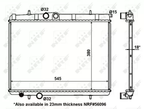 Radiator, engine cooling NRF 56095)