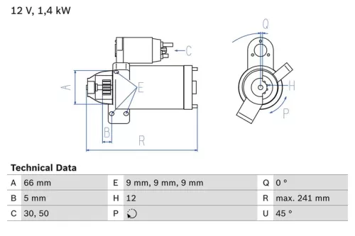 Starter BOSCH 0 986 024 980)