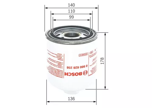Luchtdrogerpatroon, persluchtsysteem BOSCH 0 986 628 258)