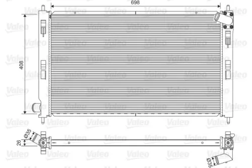 Radiator, engine cooling VALEO 701577)