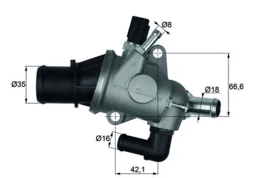 Thermostaat, koelvloeistof MAHLE TI 163 88)
