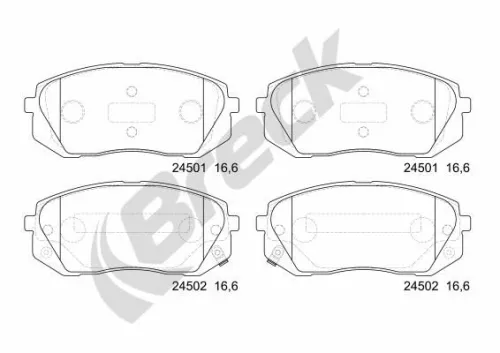 Brake Pad Set, disc brake BRECK 24501 00 701 00)