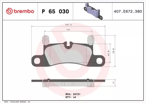 Remblokkenset, schijfrem BREMBO P 65 030)