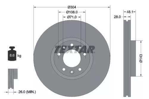 Brake Disc TEXTAR 92232303)