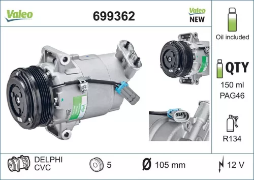 Compressor, air conditioning VALEO 699362)