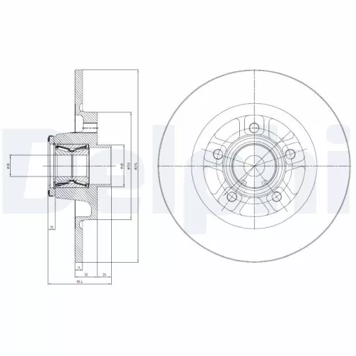 Brake Disc DELPHI BG9113RSC)