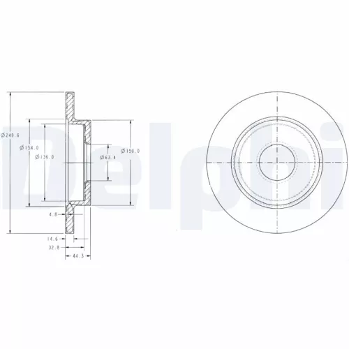 Brake Disc DELPHI BG3673)