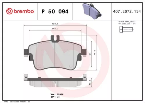 Remblokkenset, schijfrem BREMBO P 50 094)