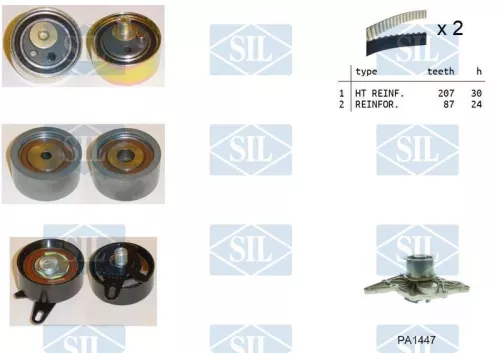 Water Pump & Timing Belt Kit Saleri SIL K1PA1447)