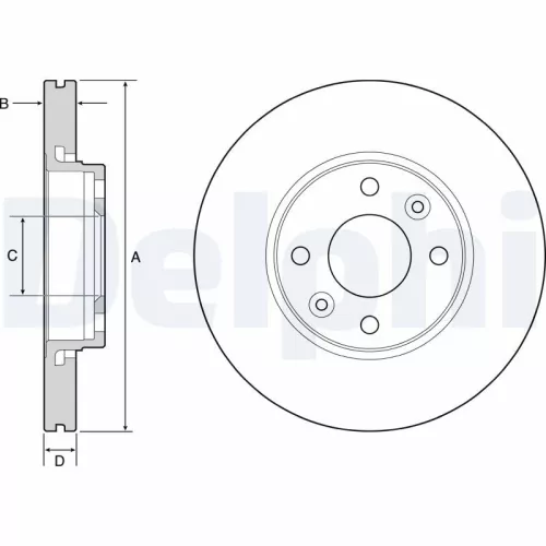 Brake Disc DELPHI BG4459C)