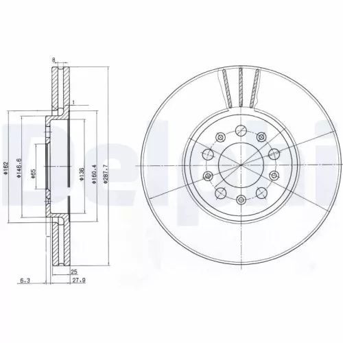 Brake Disc DELPHI BG3035C)
