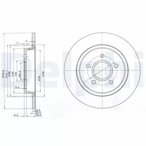 Brake Disc DELPHI BG3897C)