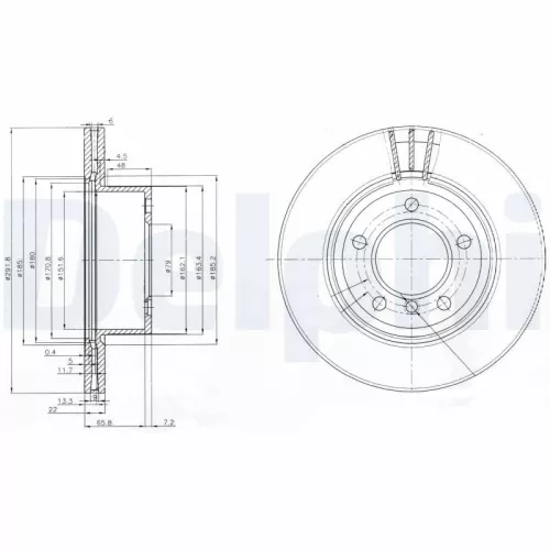 Remschijf DELPHI BG3900C)