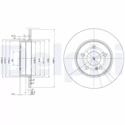 Remschijf DELPHI BG3239C)