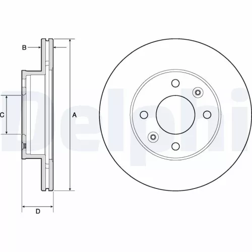 Brake Disc DELPHI BG3935C)