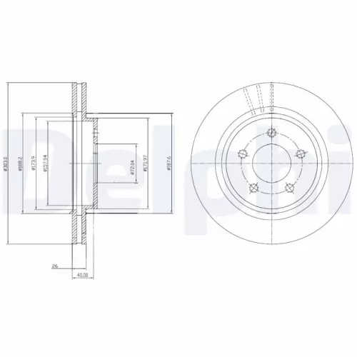 Remschijf DELPHI BG4240C)