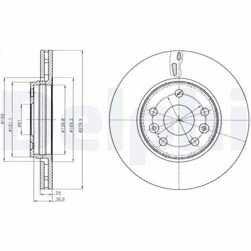 Brake Disc DELPHI BG4317C)