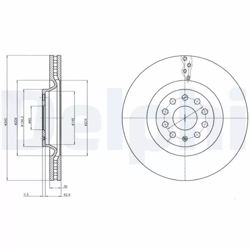 Brake Disc DELPHI BG9109C)