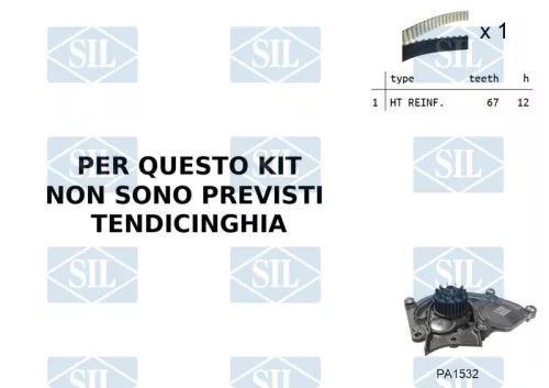 Water Pump & Timing Belt Kit Saleri SIL K1PA1532)