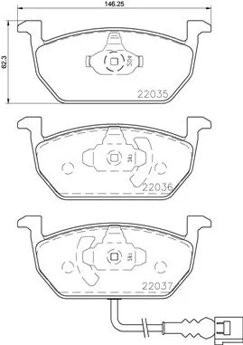 Remblokkenset, schijfrem BREMBO P 85 137)