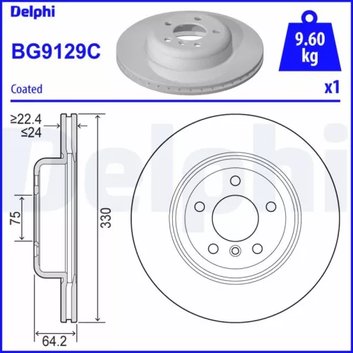 Remschijf DELPHI BG9129C)